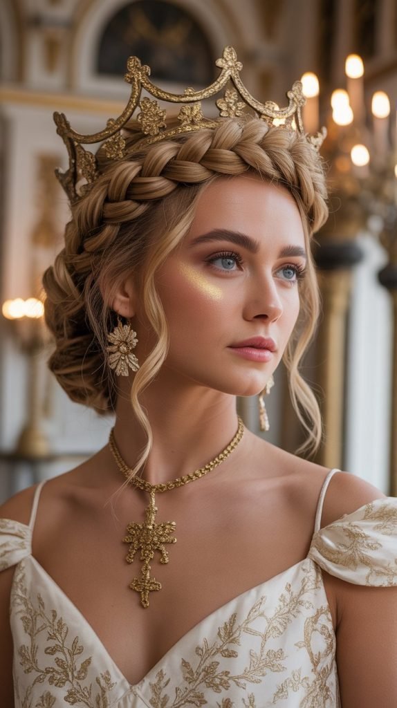 Twisted Rope Braid Crown Updo