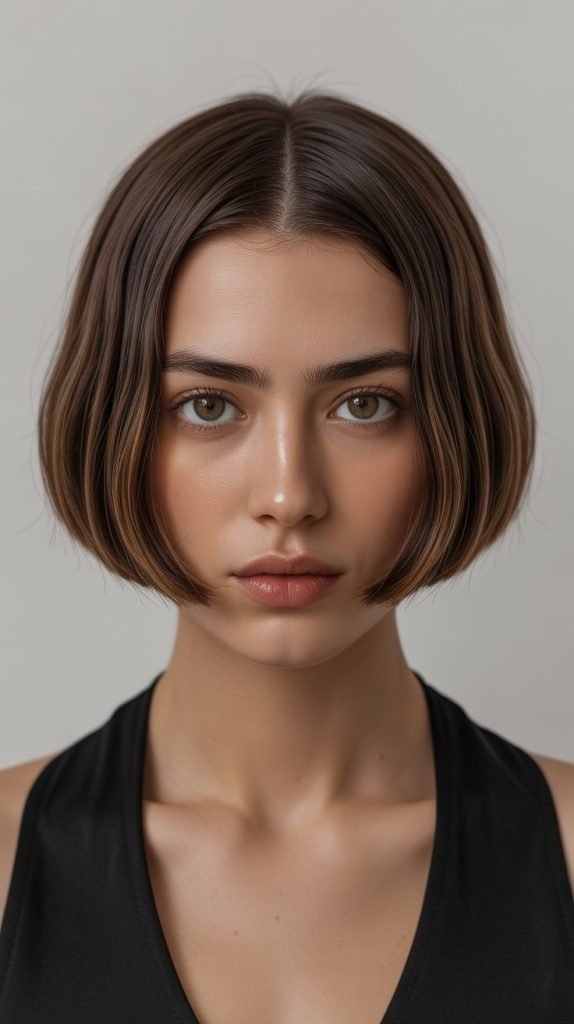  Sleek Micro Bob with Center Part