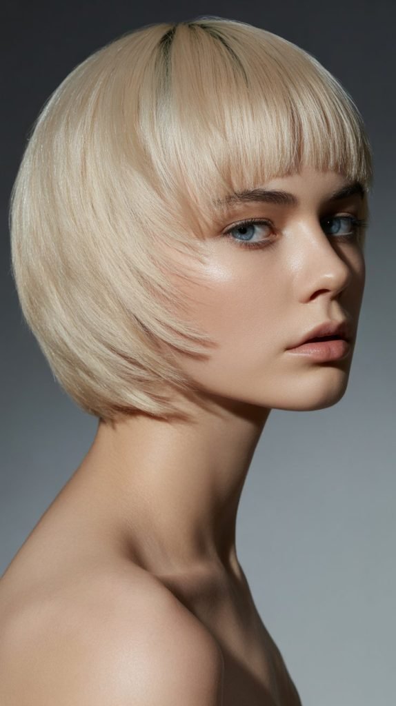 25. Futuristic Geometric Neck-Length Bob