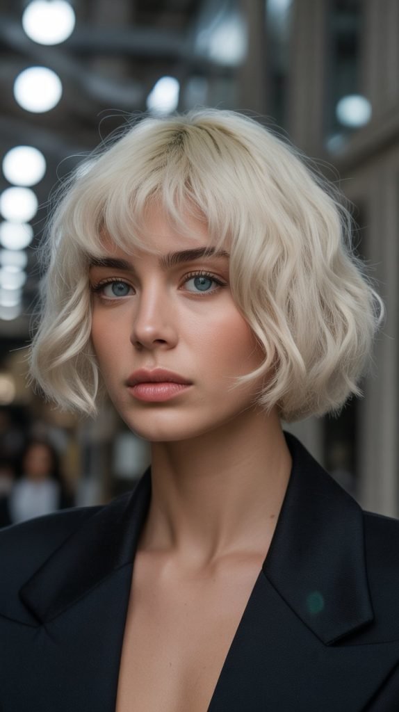 Platinum French Bob with Baby Bangs
