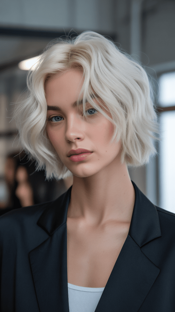  Platinum Blonde French Bob