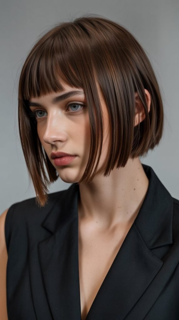  Disconnected Bob with Statement Curtain Bangs