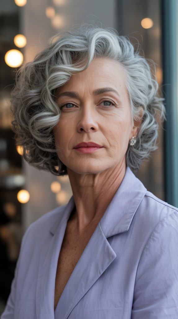  Asymmetrical Curly Cut