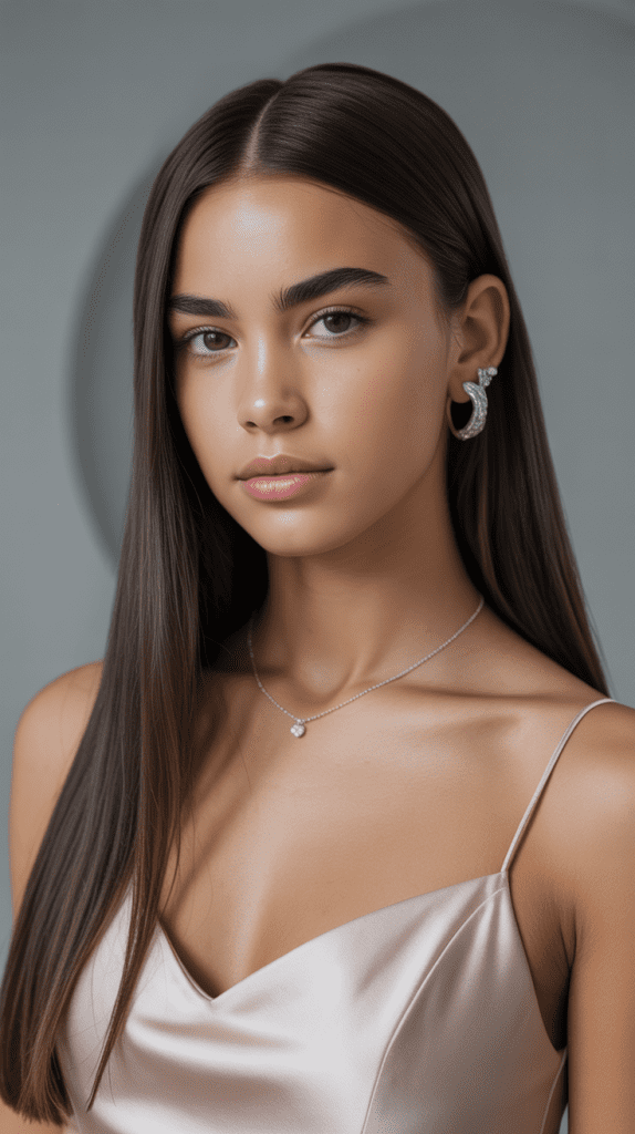 Sleek Side-Parted Straight Style