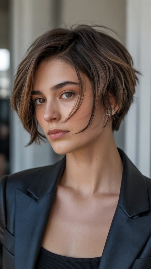  Textured Pixie Bob with Wispy Bangs