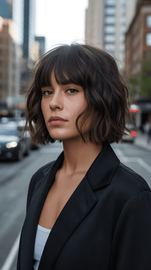 Blunt Bob with Textured Fringe