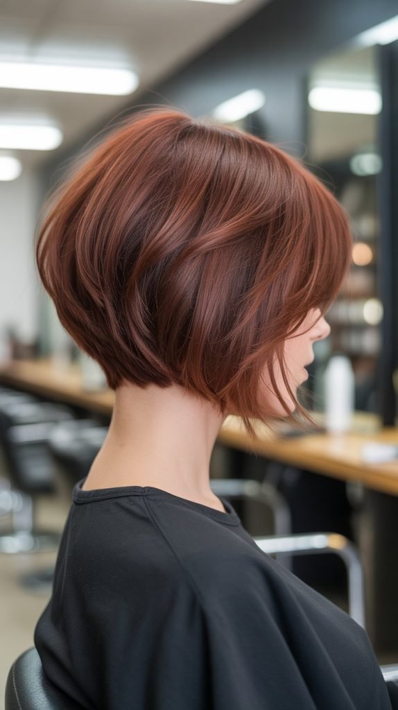 18. Textured A-Line Bob Back View