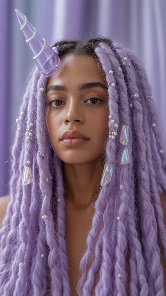 Unicorn Locs in Lavender