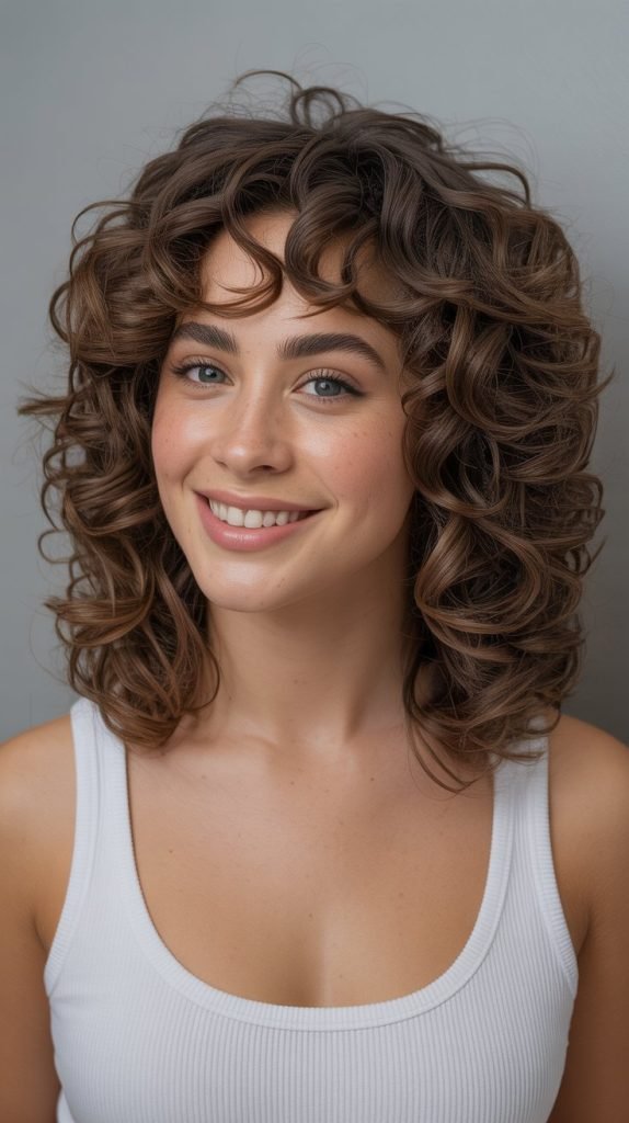 Textured Brunette Balayage Curls