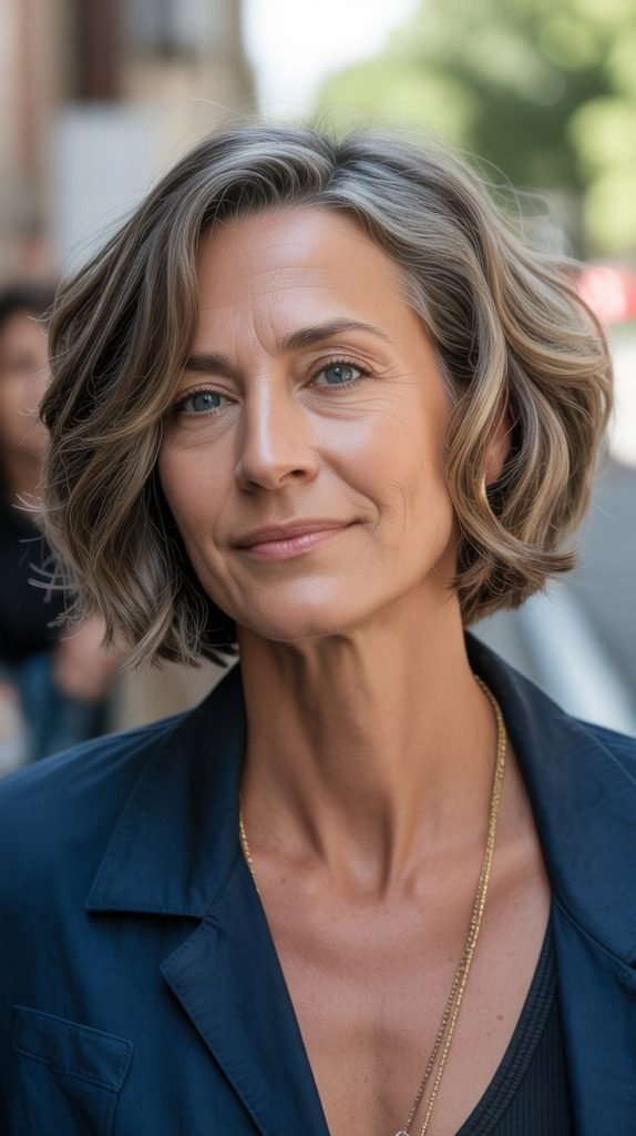 21. Textured Bob with Natural Finish