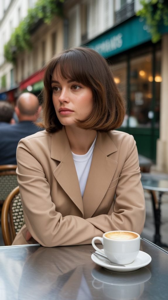 Natural French Bob with Effortless Bangs