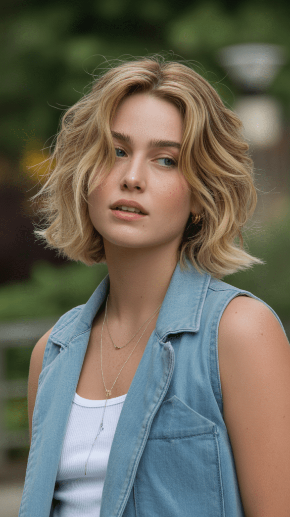 Tousled Blonde Bob with Natural Movement
