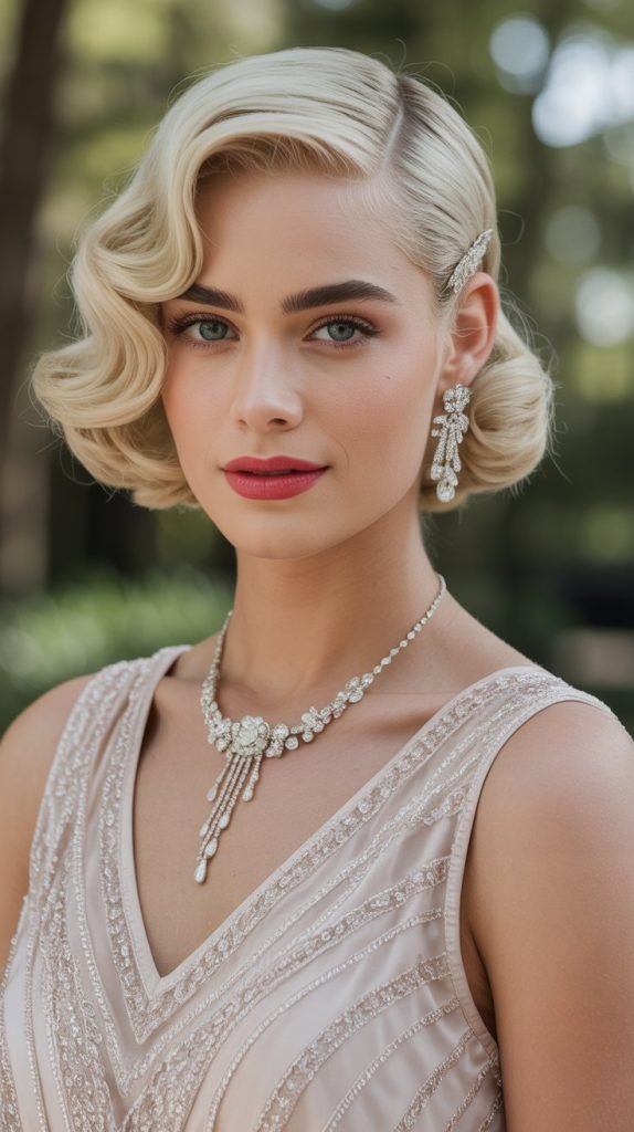 13. Side-Pinned Vintage Waves