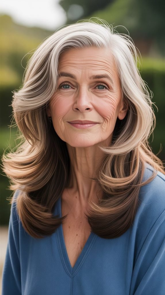 27. Long Layers with Side Part