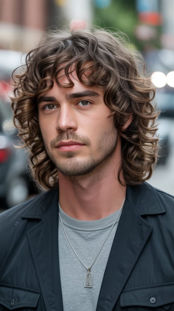 Long Curly Shag with Bangs
