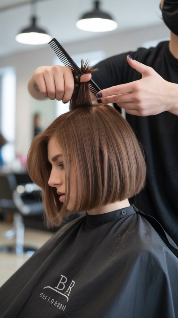 Classic Layered Blunt Bob with Face-Framing Layers