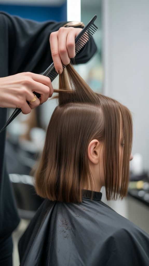1. Classic Blunt Bob with Weight Removal Techniques