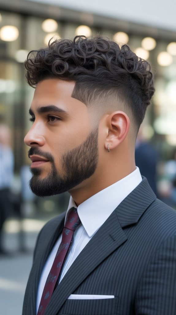 Curly Taper Fade