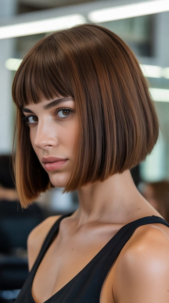 Classic Blunt Bob with Straight-Across Bangs