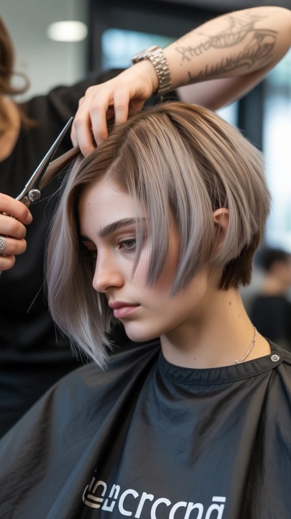 Asymmetrical Stacked Angled Bob