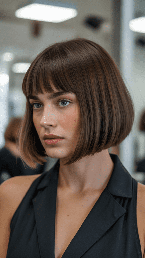 Classic A-Line Bob with Straight Bangs