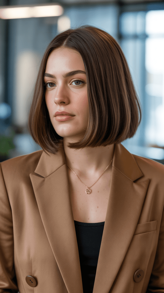 Cocoa Brown Blunt Bob