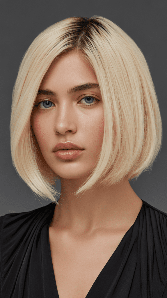 Precision Blonde Bob with Sharp Definition