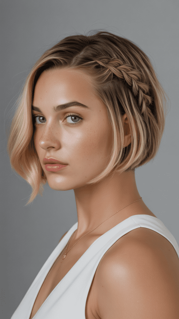 Classic Side-Swept Braid Bob