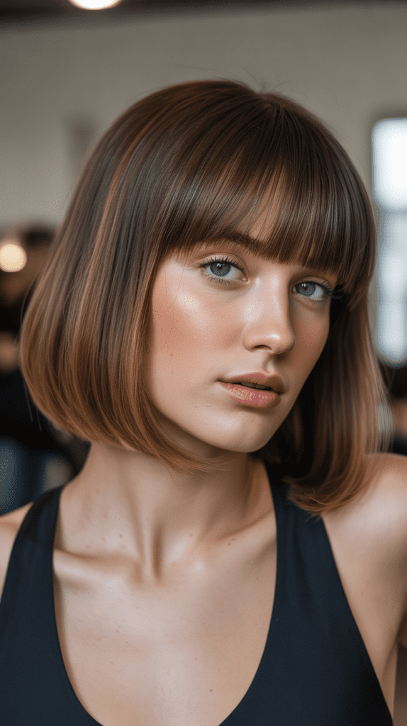 Angled Bob with Blended Bangs