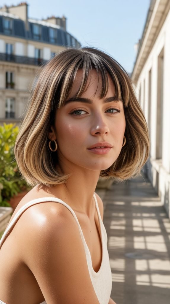 Asymmetric French Bob with Dramatic Side Bangs