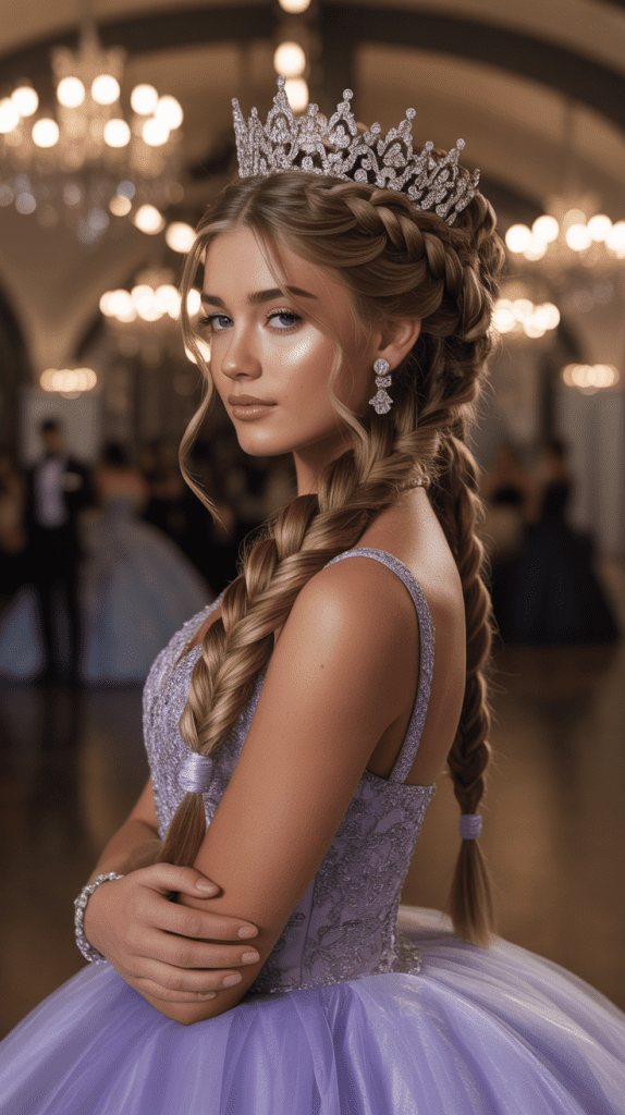 Elaborate Updo with Braided Crown