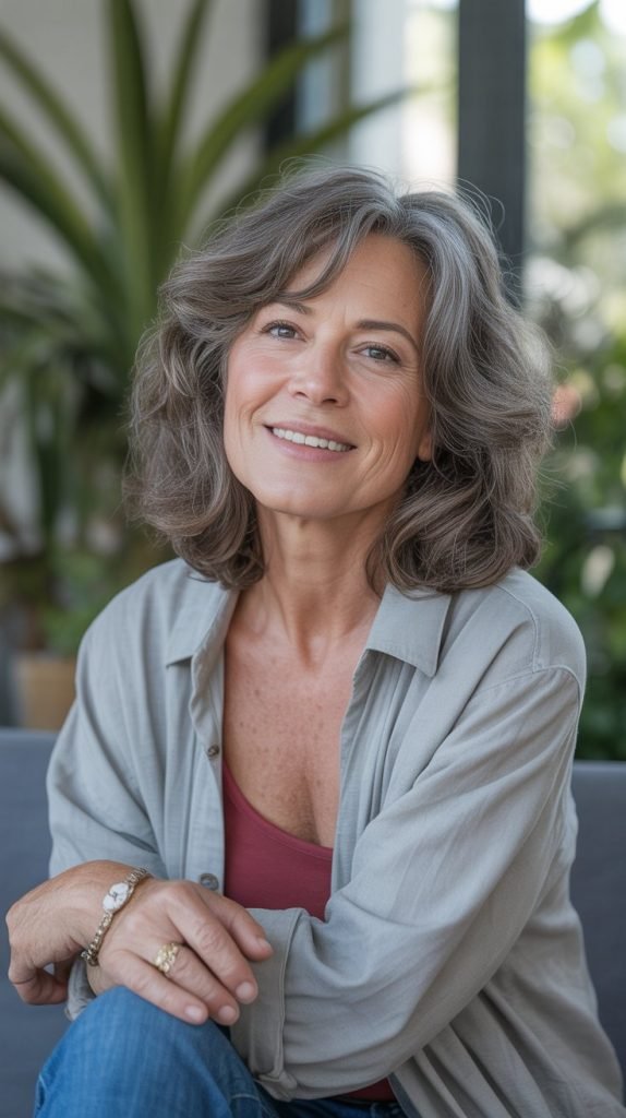 Tousled Mid-Length Cut