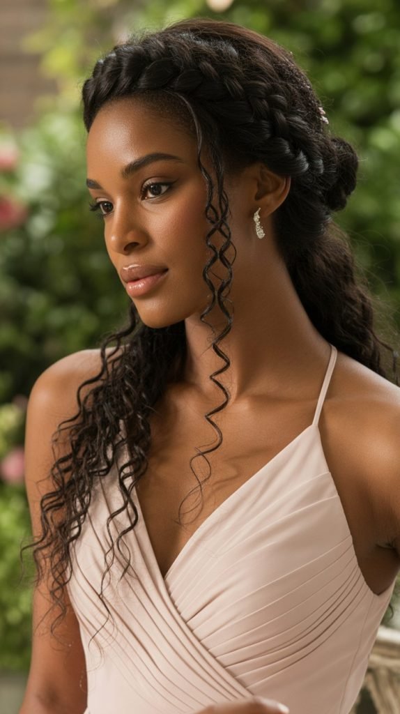 Crown Braid with Loose Curls