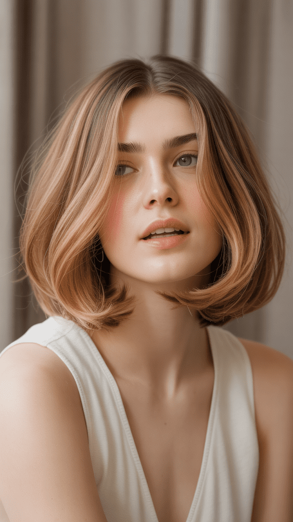  Romantic Layered Bob with Soft Curves