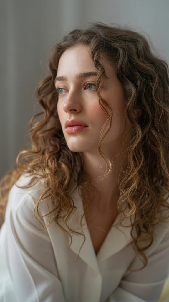 Romantic Curly Cut with Soft Face-Framing Waves
