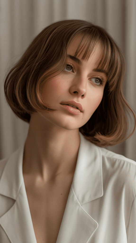 Angled Bob with Swooped Bangs