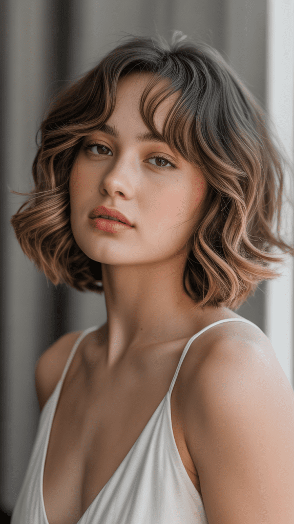 Layered French Bob with Swoopy Bangs