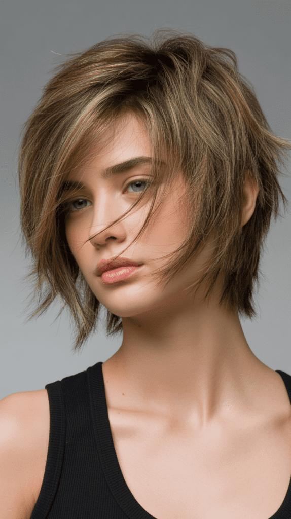  Shaggy Angled Bob