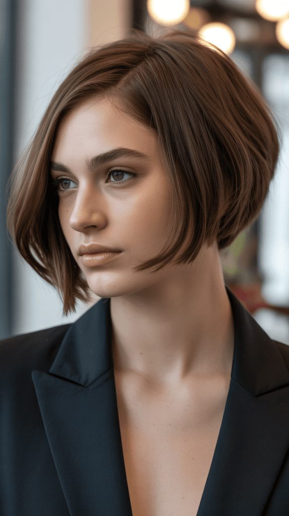 Side-Parted Angled Bob