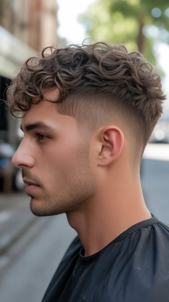 Mid Fade with Textured Curls