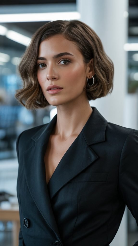 16. Sleek Bob with Inward Curl