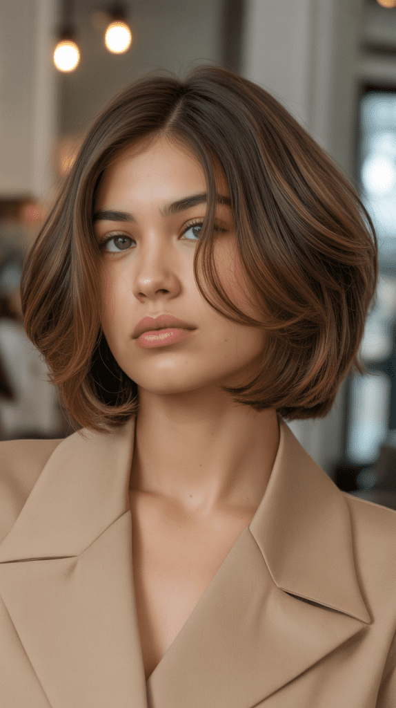 Soft Layered Bob with Rounded Edges