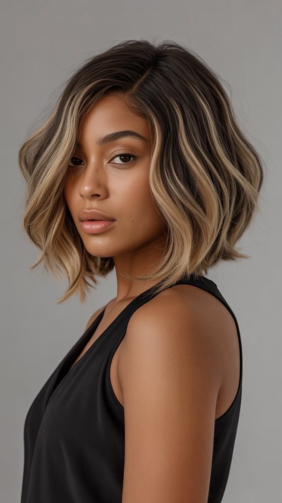 Feathered Bob with Subtle Ombre