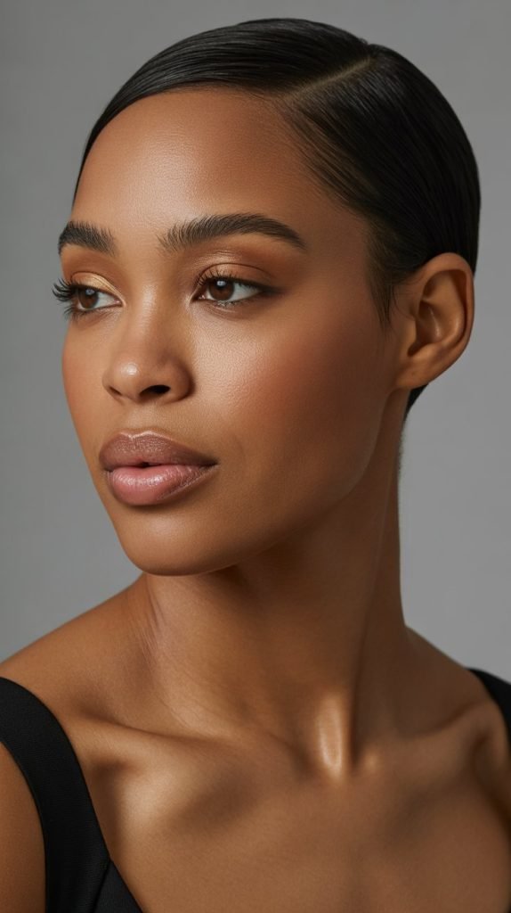 24. Slicked-Back Short Style