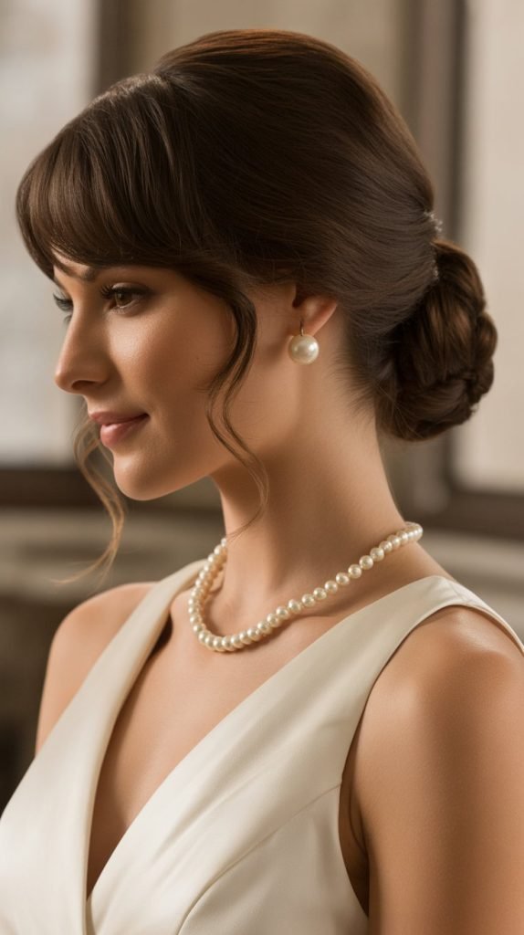 Chignon Twist with Curtain Bang Layers