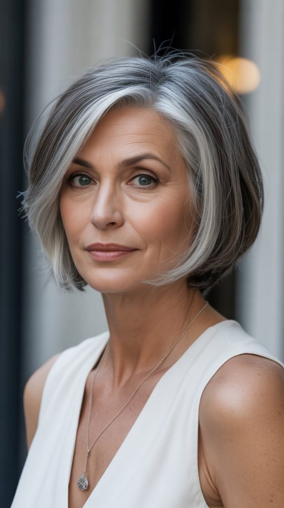 . Layered Bob for Mature Women