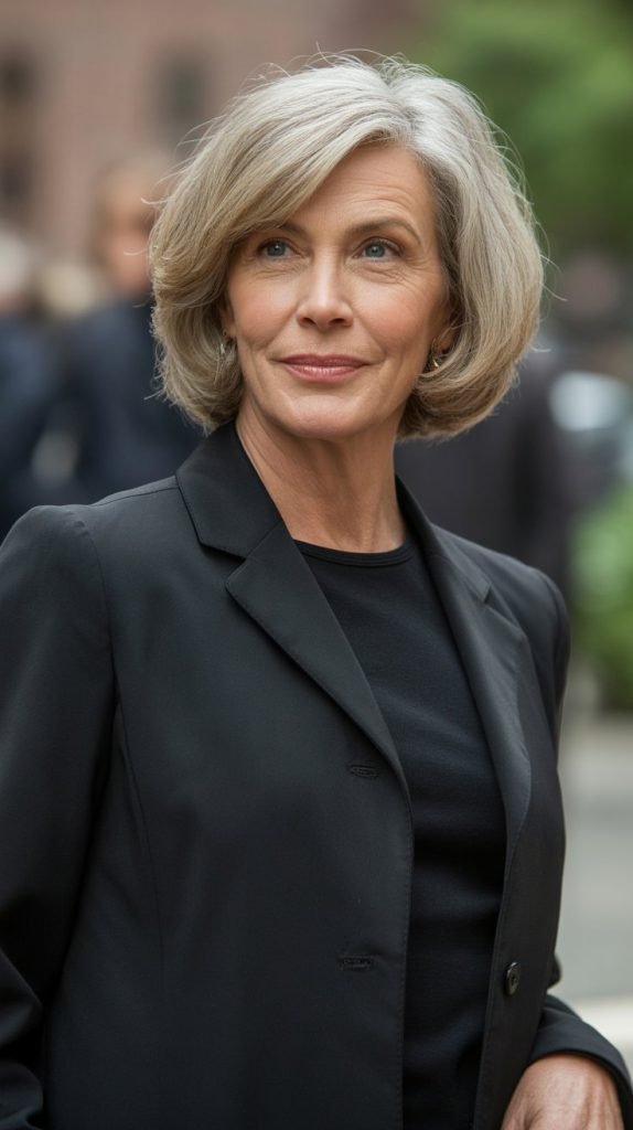 20. Chin Bob with Side-Swept Styling