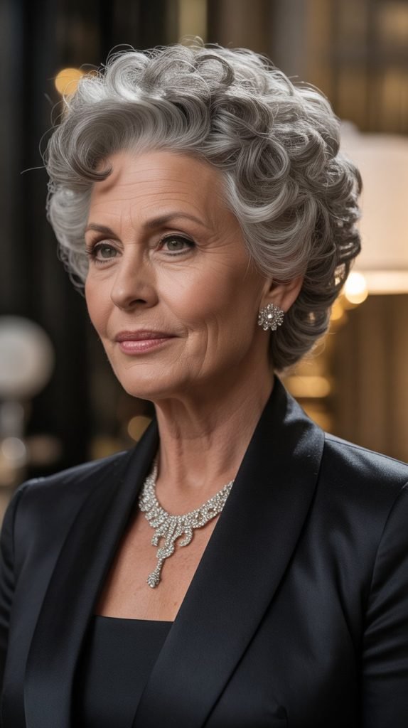 Curly Pompadour Style