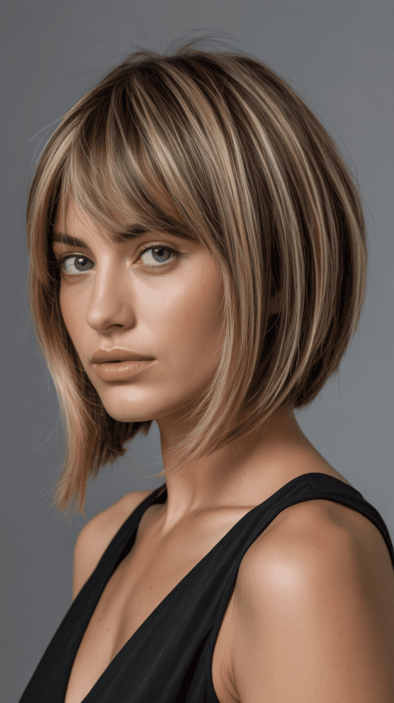 Angled Bob with Graduated Side Bangs