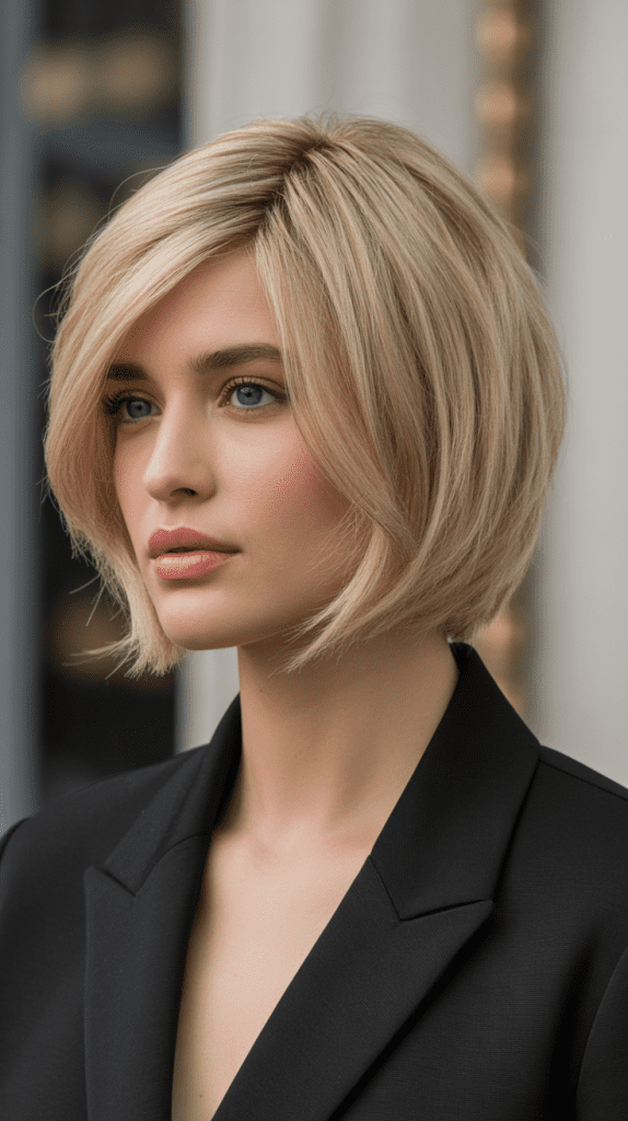 Layered Blonde Bob with Internal Texture